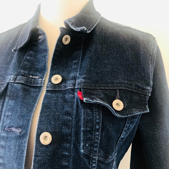 LEVI'S ORIGINAL TRUCKER JACKET DARK WASH MEDIUM - Picture 4 of 5